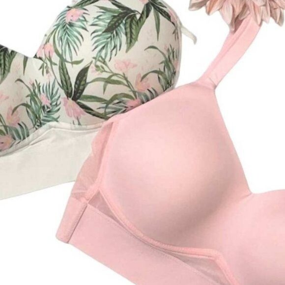 Rhonda Shear Molded Cup Bra with Mesh Back Set of Two 1X - Picture 9 of 9